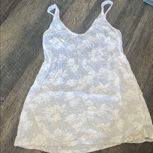 RVCA Blue and White Floral Tank Top